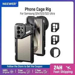 NEEWER Phone Cage for Samsung S22/S23/S24 Ultra with 67mm Filter Adapter Smartphone Video Rig Stabilizer For Moment T Series Len