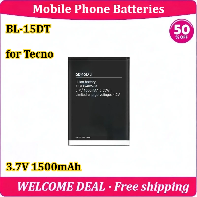 [New] BL-15DT for Tecno Mobile Phone Battery 3.7V 1500mAh Upgraded High Quality Replacement Lithium Battery