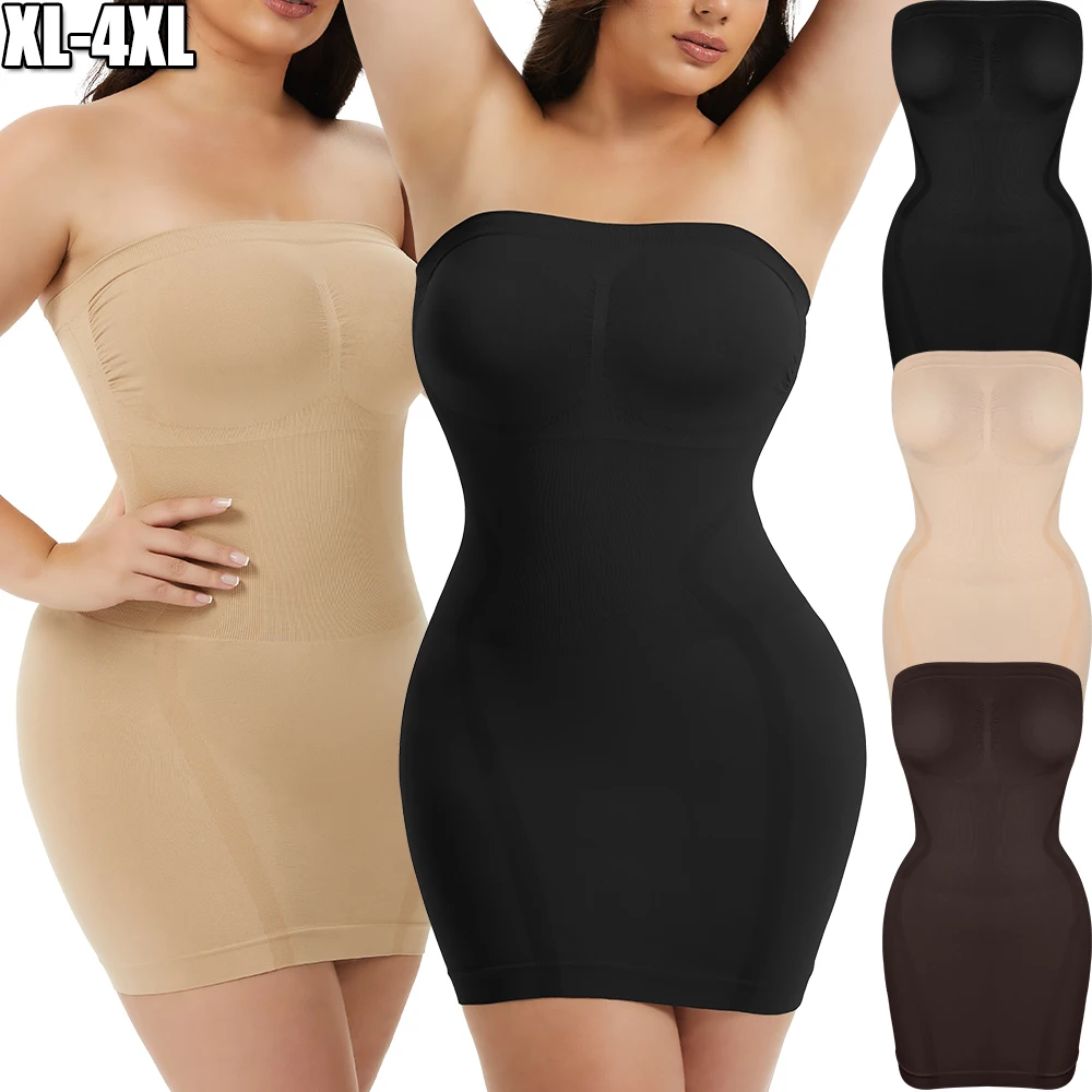 

Strapless Sexy Shapewear Dress for Women Full Body Control Shaping Underwear Plus Size Flat Belly Versatile Daily Female Clothes