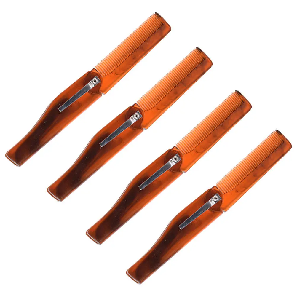 4Pcs Folding Hair Styling Oil Comb Durable Plastic Hairdressing Tool for Men Salon Hair Care Supplies Hairdressing Oil Comb