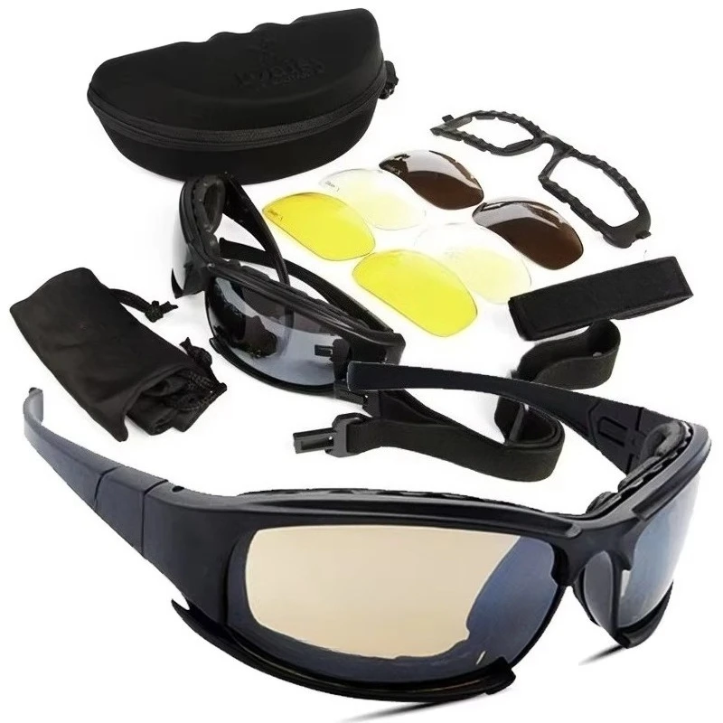 

Men's Outdoor Shooting Hiking Glasses Tactical Polarized Glasses Goggles Sunglasses 4 Lens Original Box