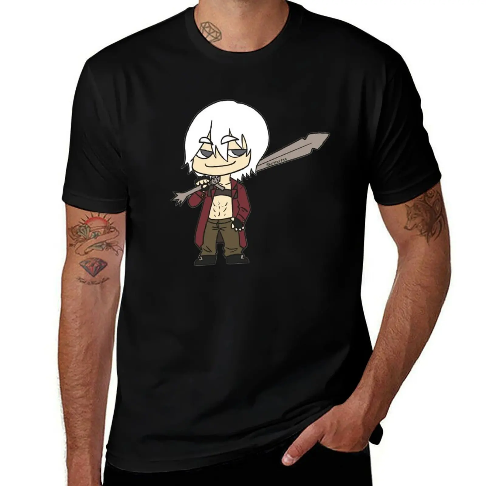 

Dante Devil May Cry Chibi T-Shirt man t shirt anime figures graphic t shirts outfits for men
