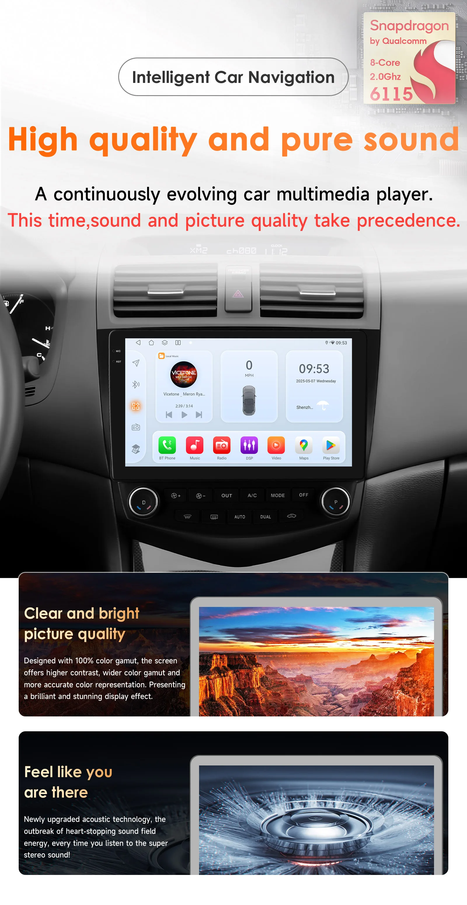 Hizpo 2Din 10,1 Zoll Android Autoradio für Honda Accord 7 2003 - 2007 Einzel-/Dual-Klimaanlage RDS DSP GPS BT 4G BT Auto CarPlay SWC 360CAM – Detail 2