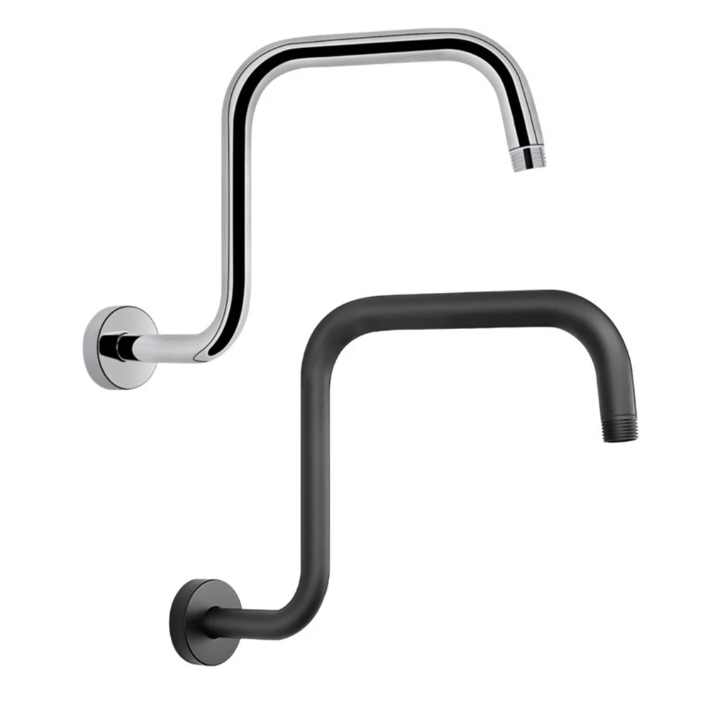 13inch Silver Shower Bracket With Flange Ceiling Mount Shower Head Extension Easy Installation  Resistant To Leaks