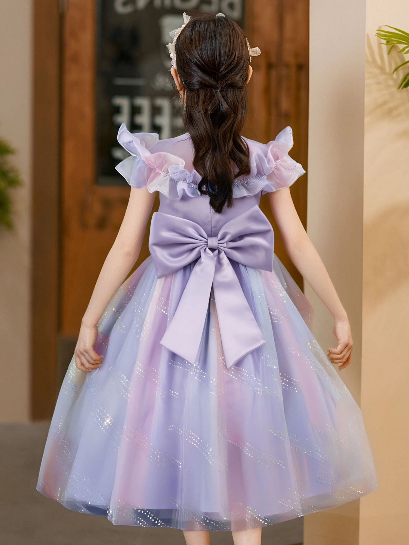 Robe de princesse haut de gamme pour filles, pour mariage, spectacles d'anniversaire, jupe déroutante, vêtements mignons à fleurs pour filles, robe de fête