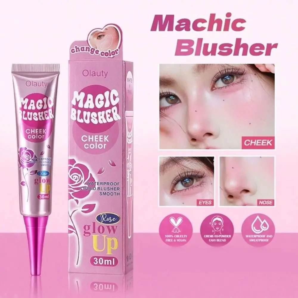 Natural nude magia mudança de cor blush de longa duração fácil maquiagem gradiente mudando blush bom tez fosco