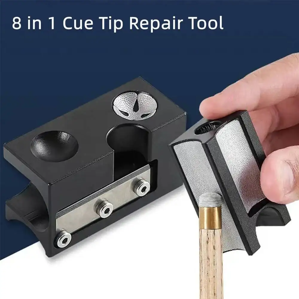 

8 в 1, инструмент для ремонта наконечников бильярдного кия, многофункциональная точилка для наконечников кия, сменные аксессуары для бильярда