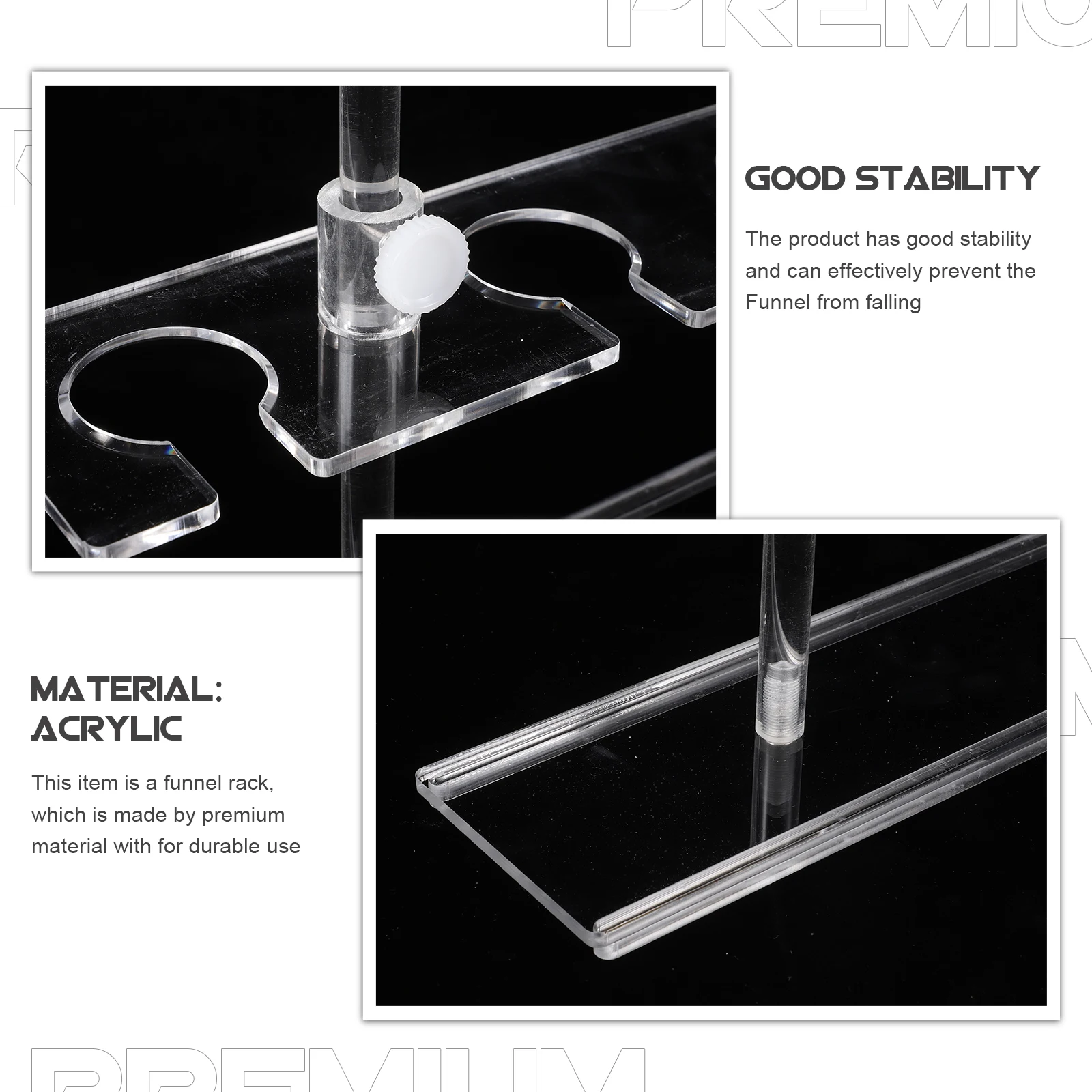 

Funnel Separation Holder Test Tray Stand Transparent Rack Laboratory Practical Adjustable Teaching Equipment