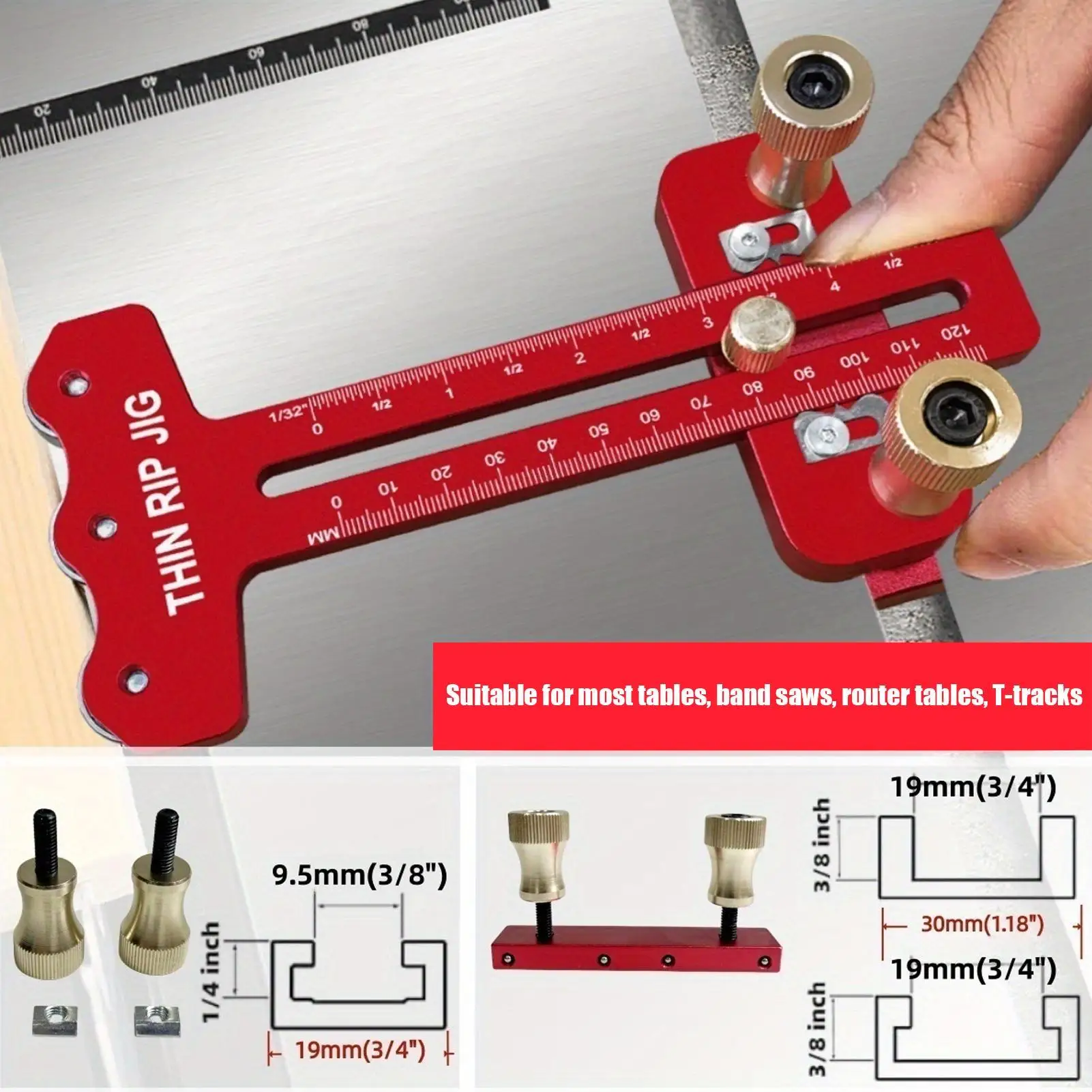 

Thin Strip Jig For Table Saw Table Saw Narrow Strip Cutting Jig Tablesaw Accessories Woodworking Cutting Tools For Enthusiasts
