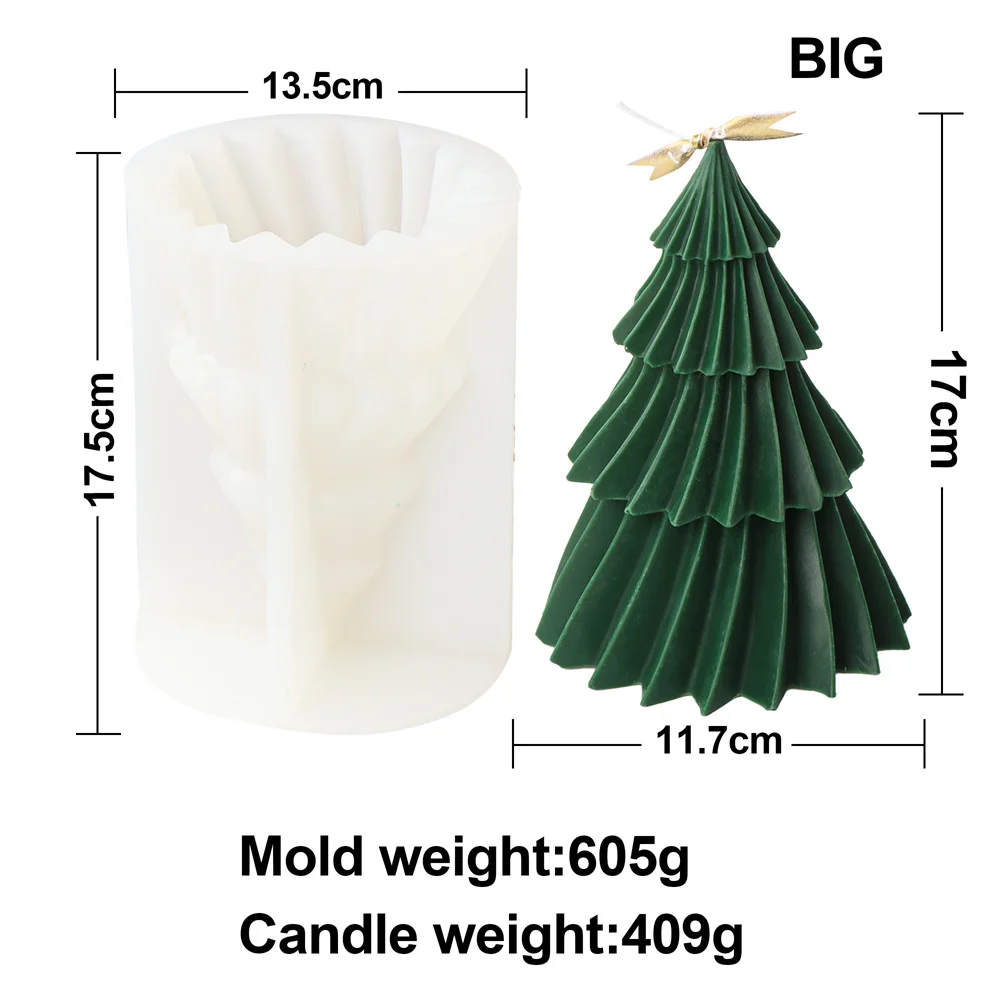 Christmas Scented Candle Supplies Xmas Tree Mold Silicone Gift Ball Resin Soap Tools DIY Scene Cylinder Plaster Ornaments