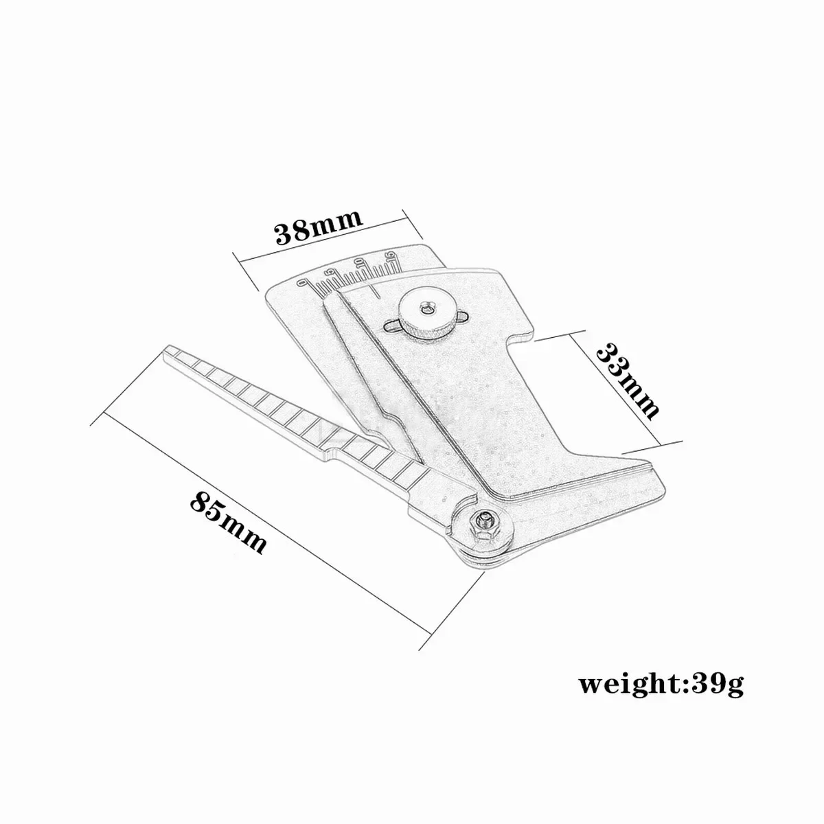 Règle de jauge en aluminium pour voiture de route RC, pièces métalliques, outil de configuration, châssis, carroCumbria, suspension d'angle de plongée, jouet simple, nouveau, recommandé