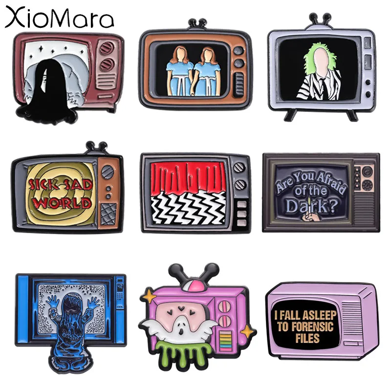 

Halloween Horror Movie TV Enamel Pins Creative Retro Thriller Television Collection Brooch Lapel Badge Jewelry Gifts For Friends