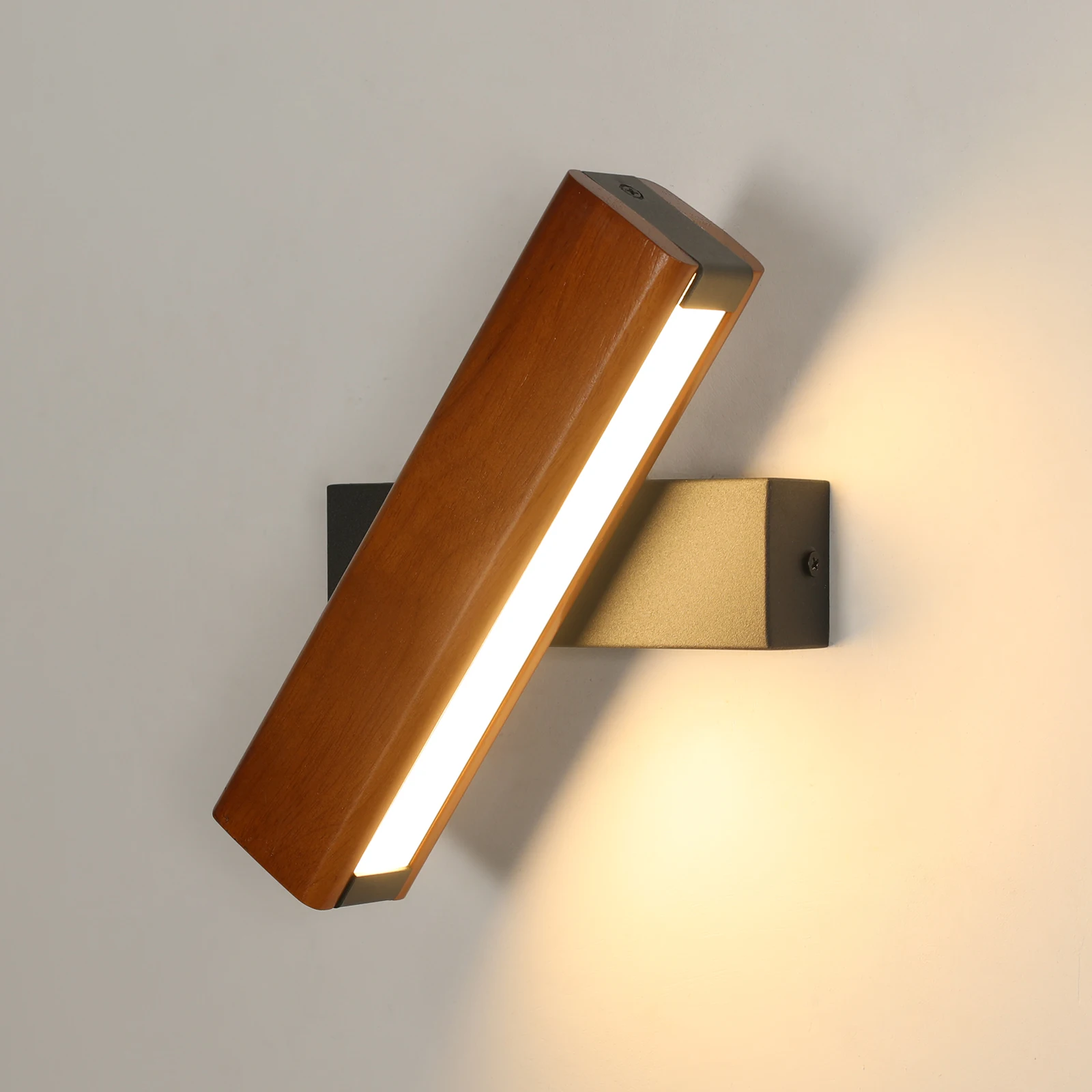 Lampade da parete a LED da 4 W, illuminazione da parete multimodello ruotabile per interni Lampada da parete color legno di alluminio, luce calda