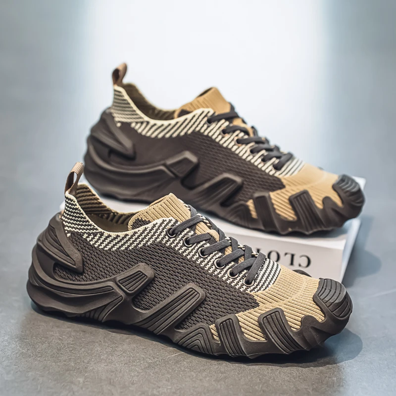 

Spring 2026 Breathable Knitted Socks Casual Shoes For Men Sneakers Non-Slip Sport Running Shoes Slip-on Loafers