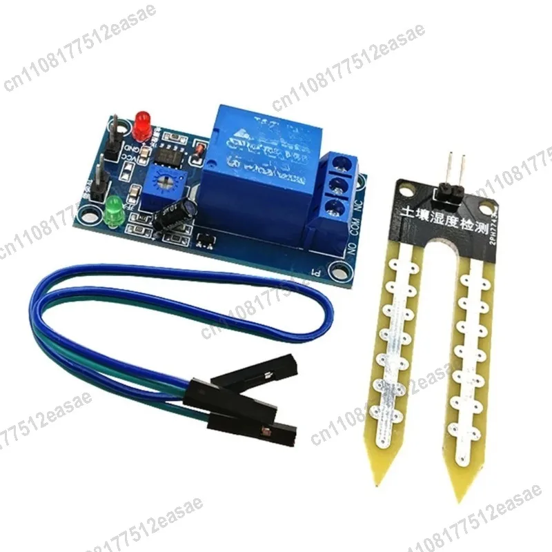 2Pcs 5V 12V Soil Moisture Sensor Relay Module, Low Humidity Trigger Automatic Watering Switch For Arduino DIY Plant Care