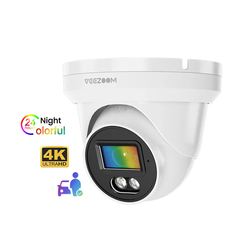 

2026 4K Ultra HD Outdoor Full Color Night Vision Cctv Security Turret Poe Camera Human&vehicle Detection 4K 8MP Eyeball PoE IP C