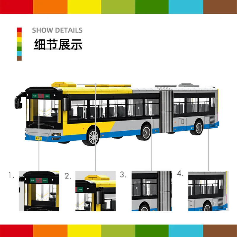 2025 سيارة المدينة الخشبية الجديدة لعب الأطفال حافلة الأولاد الانتقال ذو الطابقين حافلة المدرسة حافلة تجميعها لعبة هدية 4974 #3