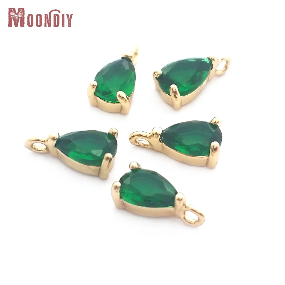10 قطعة 4x6 مللي متر عالية الجودة الشمبانيا الذهب اللون النحاس قطرة شكل Charms المعلقات مجوهرات أقراط النتائج اكسسوارات