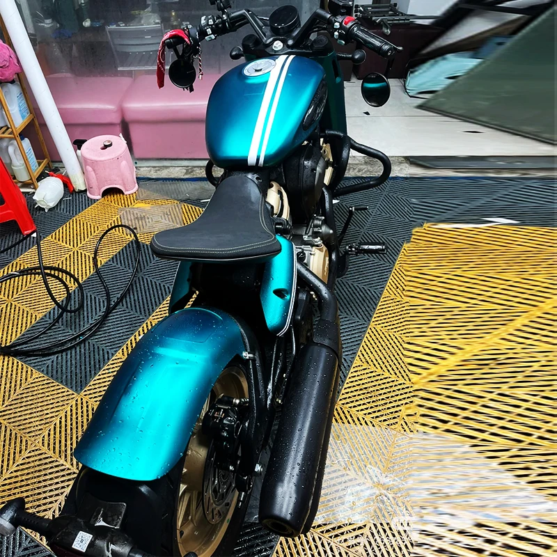 Premium Matte Satin Metallic Teal Blue Vinyl Wrap Film Car Sticker Decal With Air Release Self Adhesive