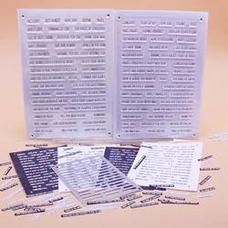 Alinacutle 2pc CLEAR STAMPS With 1pc Metal Cutting Die Cut Wishes Sentiments Stripe Scrapbook Craft Transparent Clear Stamp Tag