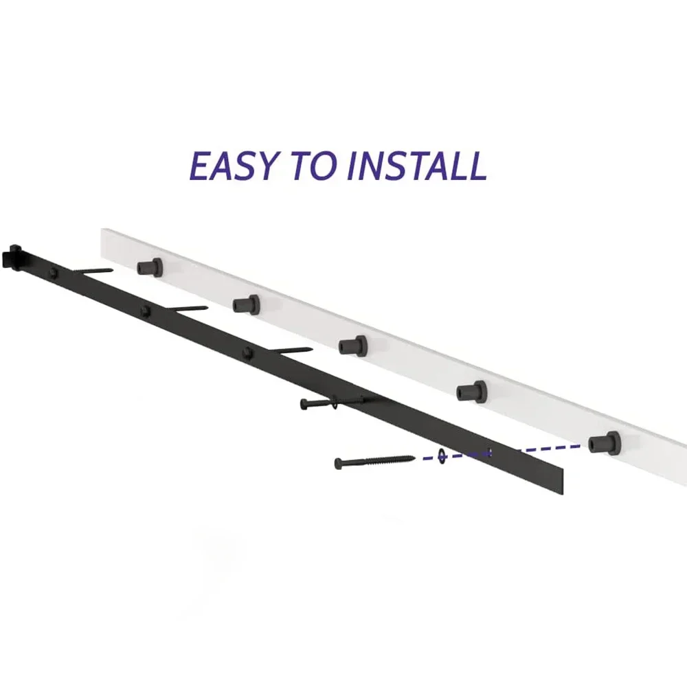 LWZH 1.2m/2m/2.5m/3m Porta scorrevole per fienile Hardware Binario Solo binario Guide Rulli non inclusi 4-20FT Ferramenta per la casa