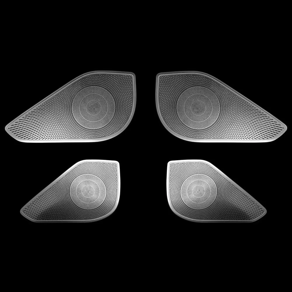 

4PC Car Interior Trim Accessories Door Speaker Protective Covers Silver Stainless Steel For Hyundai Tucson NX4 2022-2026 LHD/RHD