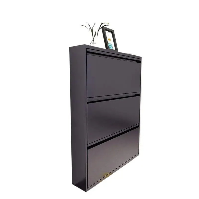 

Ultra thin steel shoe cabinet, household, door to door corridor, entrance, iron sheet, metal, large capacity, multi function