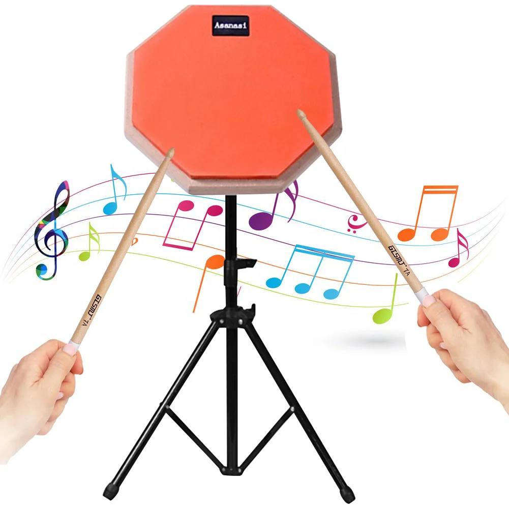 8 In Snare Drum Practice Pad For Drumming Silent Practice Drum Pad Snare Practice Pad with Adjustable Stand Musical Instruments