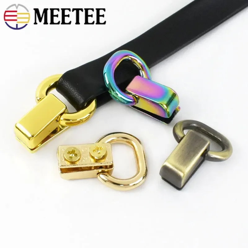 2/5/10Pcs 11mm Metal Buckle for Bag Strap Handle Side Clip Hooks Oval Ring Connector Screws Nail Loop DIY Accessories