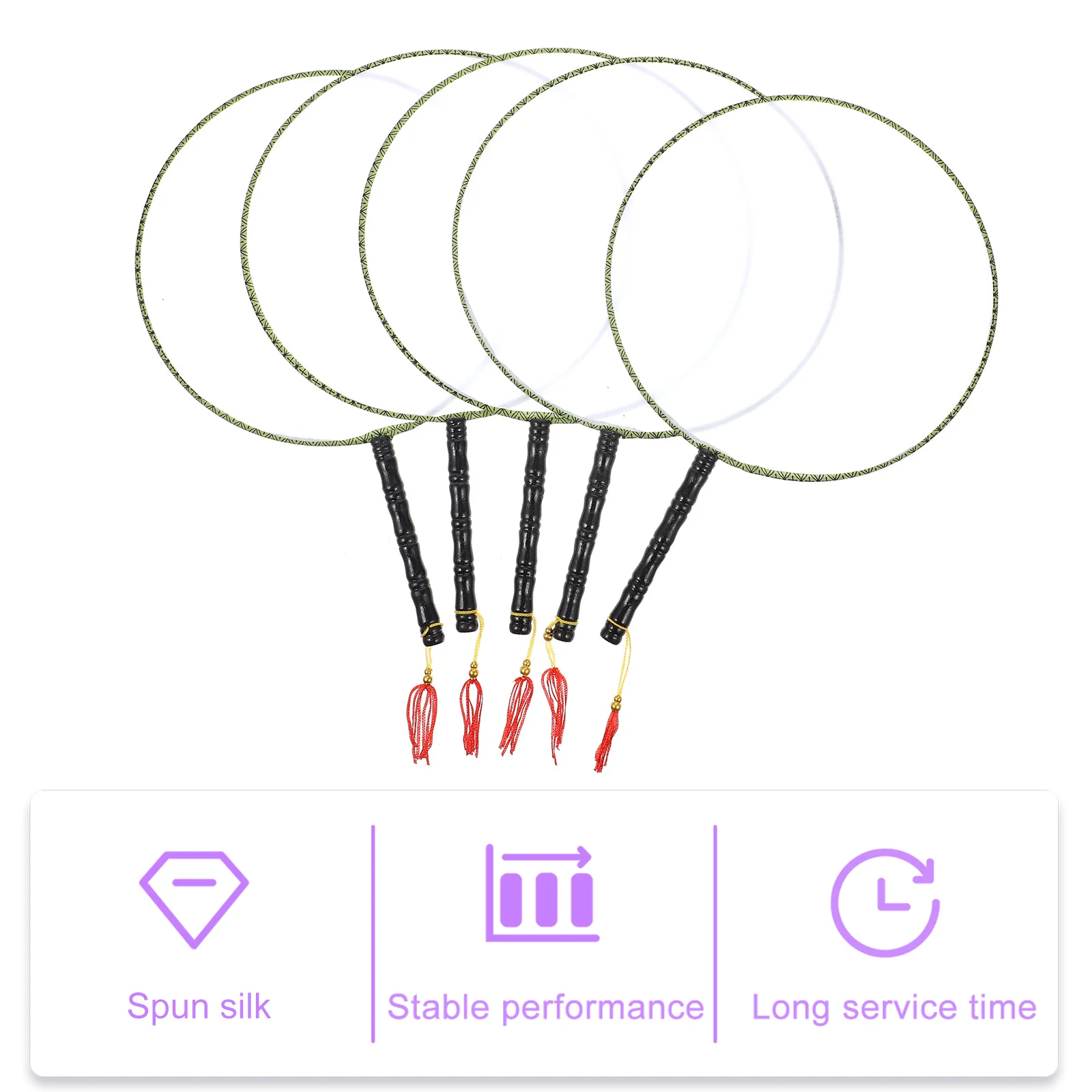 5Pcs Art Painting Fan DIY Drawing Tool 24Cm Spun Silk Material Kids Color Shape Practice Gift for Children Blank Fan