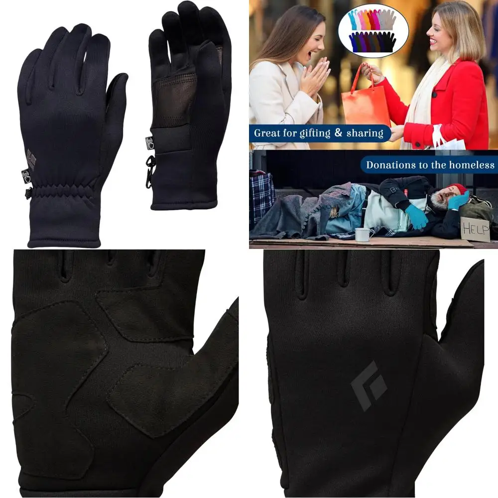 

Touchscreen Compatible Heavyweight Fleece and Suede Skiing Hiking Gloves with Durable Liners
