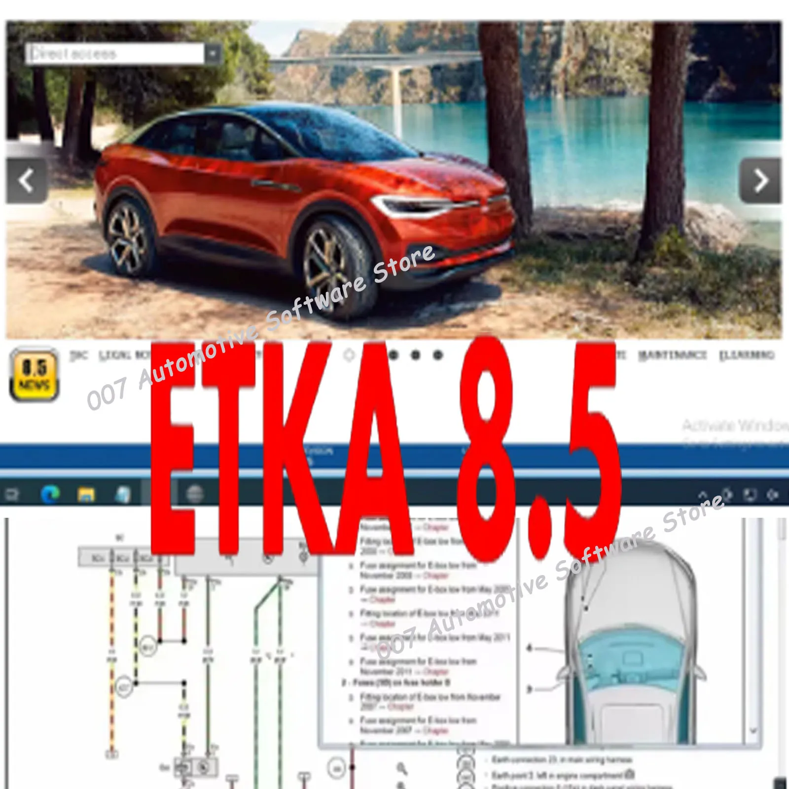 ETK 8.5 Electronic Parts Catalogue for Group Vehicles Update Compatible with V-W A-udi Sk-oda Dae-woo Vehicle Installation