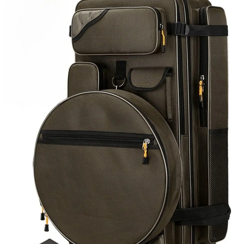 thickened fishing gear bag, double shoulder waterproof fishing rod bag, multi-functional fishing backpack.