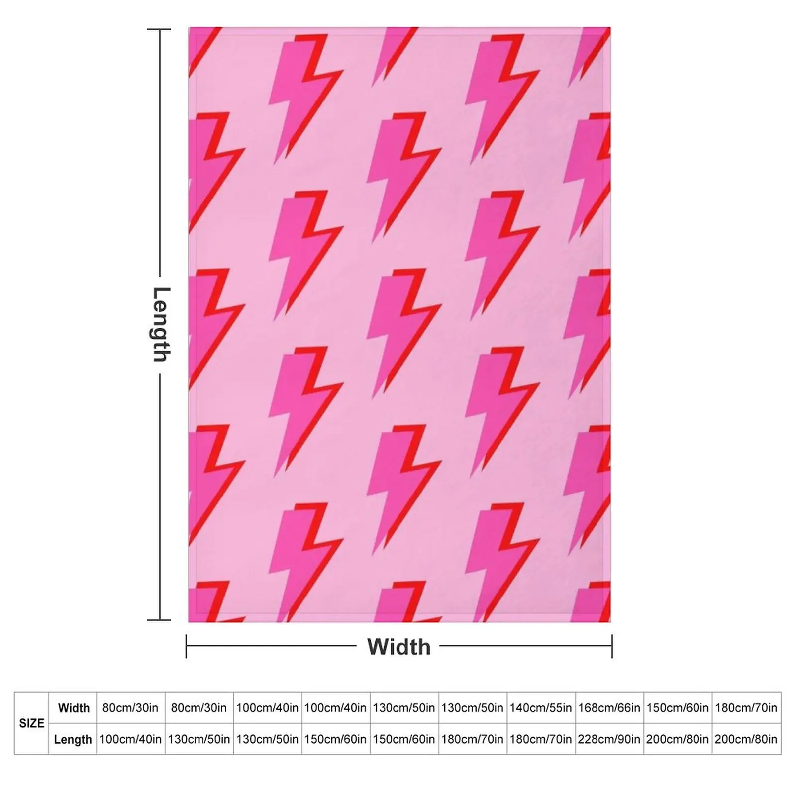 Pink and Red Lightning on Pink Throw Blanket Picnic Decoratives Cute Plaid Thermal Blankets