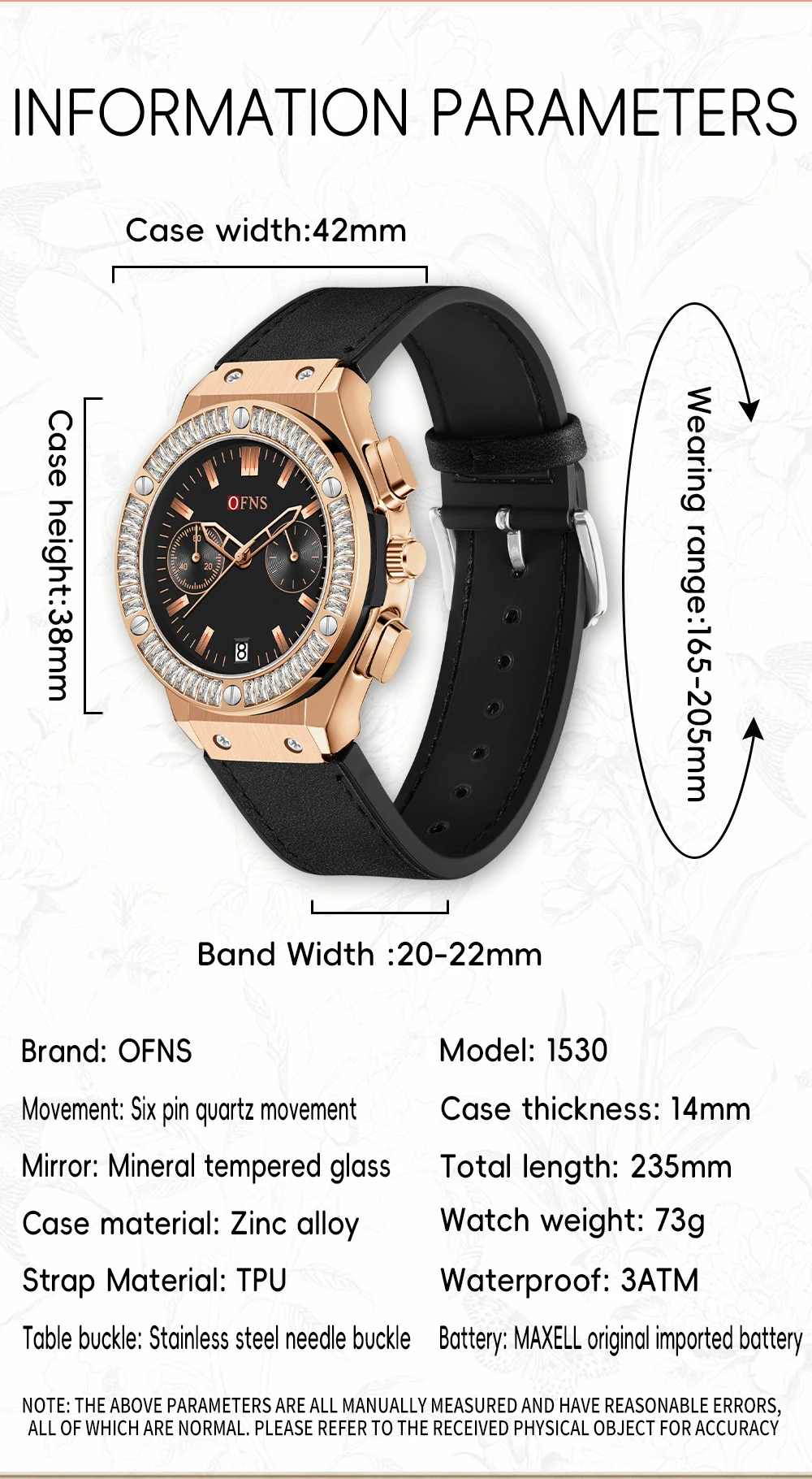 OFNS 1530 Orologio da donna Orologio al quarzo impermeabile Orologio al quarzo con calendario Orologi al quarzo da donna semplici e alla moda 2024