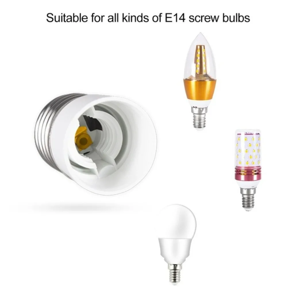 Convertidor de portalámparas E27 a E14, adaptador de bombilla LED, soporte convertidor de lámpara CFL, CA 85V-265V, E14