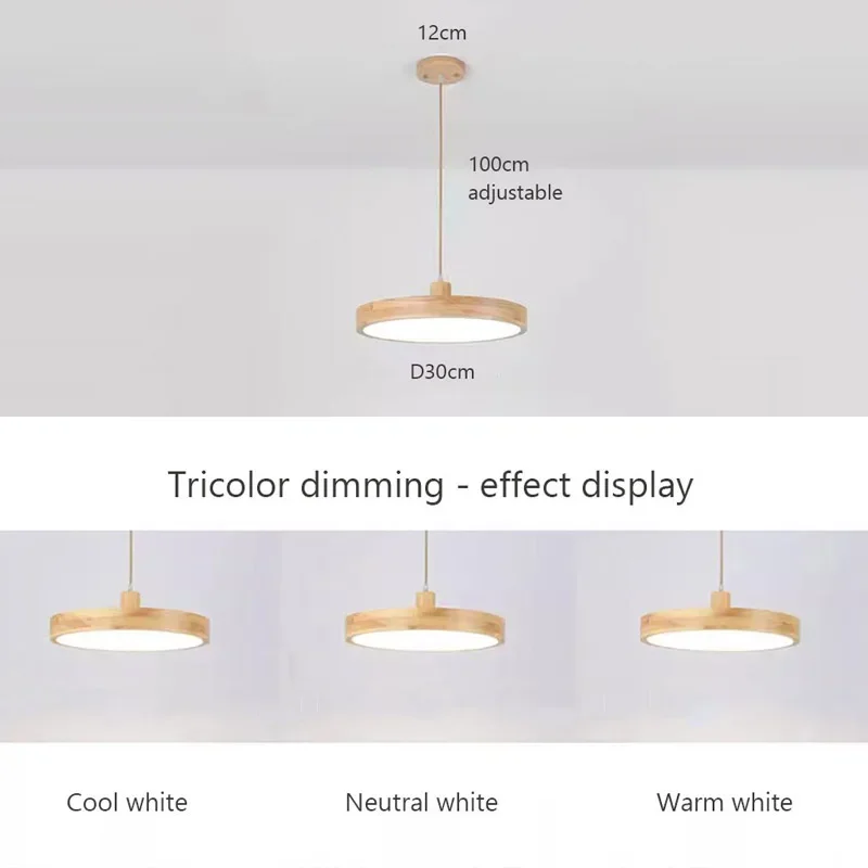 Imagem -06 - Nordic Wooden Pendant Light Abajur Acrílico Ultra-fino Lâmpada para Sala de Estar Lâmpada ao Lado do Quarto Luminárias Led Estudo e Hotel