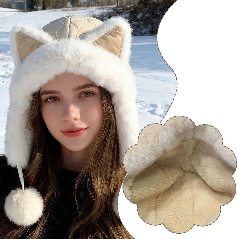 الأذن أفخم قبعة للنساء سميكة الدافئة المألوف تنوعا جديد دافئ سدادات حماية الأذن الشعر الكرة برهان شمال شرق ليو فنغ القبعات #2