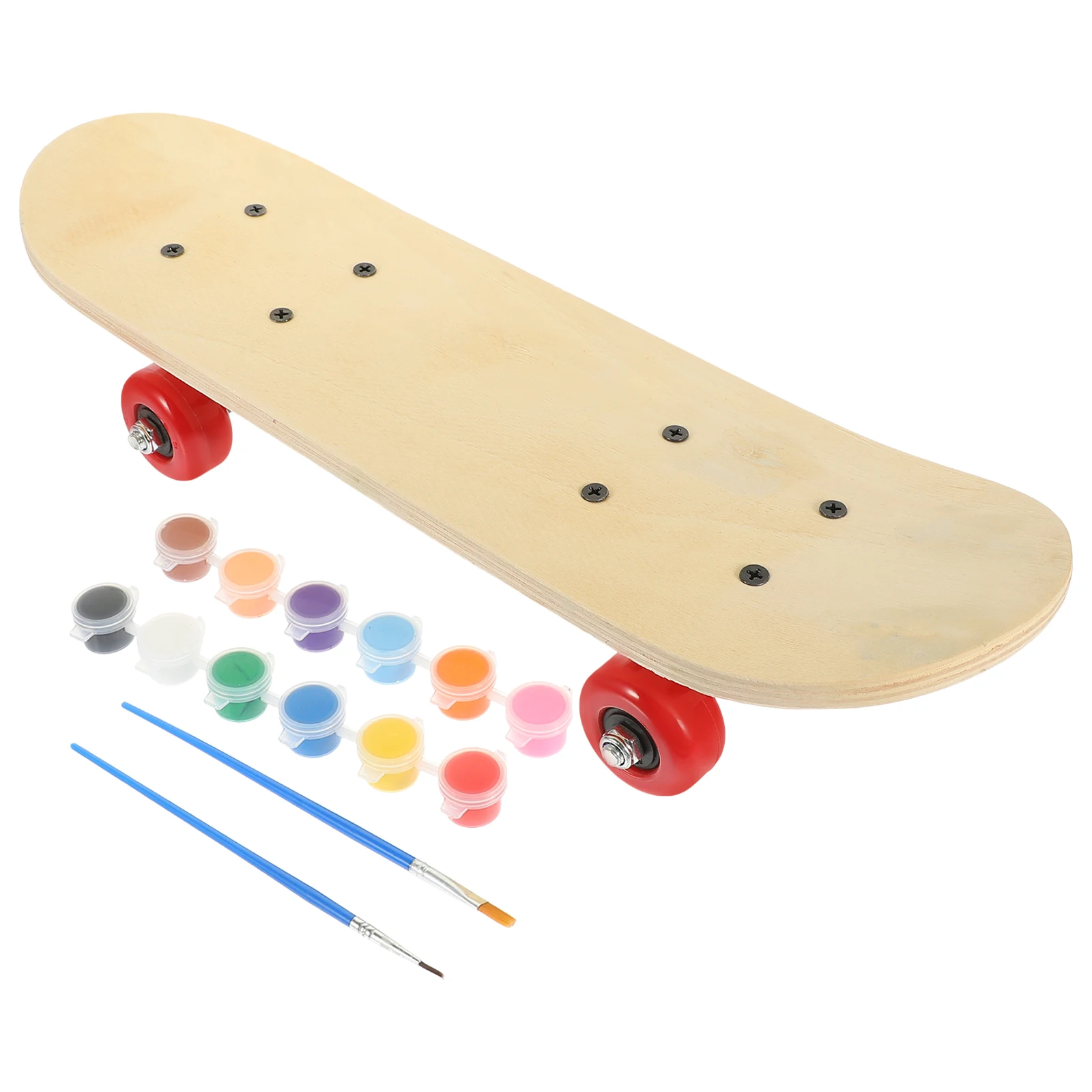 

1 Set Diy Unfinished Blank Painting Tools Pigment Lightweight Durable Wood Board Customizable Graffiti Skateboard Deck For
