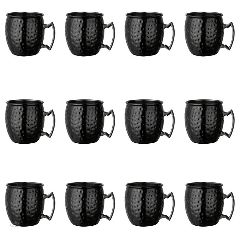 

12pcs 550ml Moscow Mule Copper Mugs Metal Mug Cup 304 Stainless Steel Beer Wine Coffee Cup Cocktail Tool