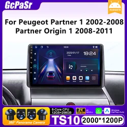 Car Radio Carplay For Peugeot Partner 1 2002-2008 Partner Origin 1 2008-2011 GPS Android Auto Multimedia Player Stereo No 2din