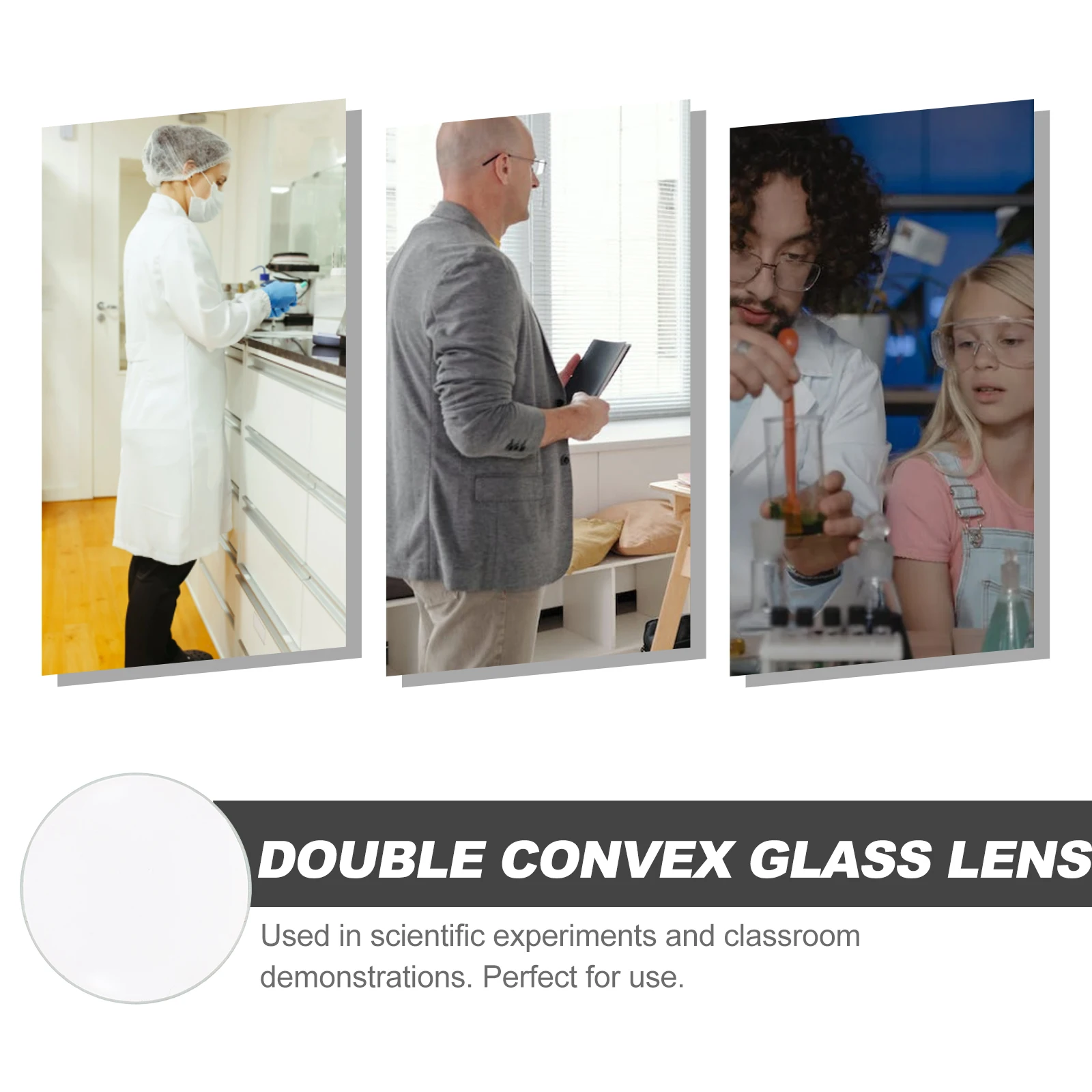 

Double Convex Glass Optical Lens 50mm Diameter 100mm Focal Length Durable Lens for Scientific Experiments Classroom Use