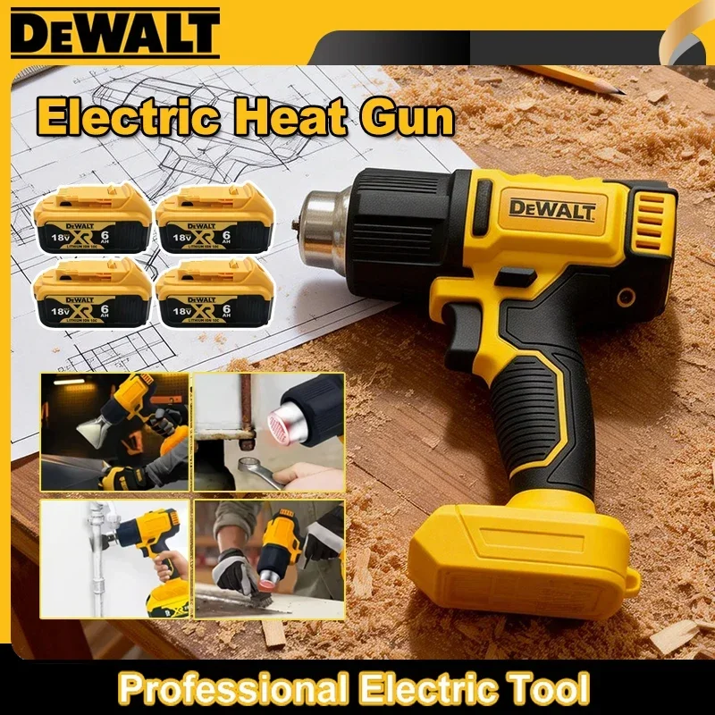 

Цифровой беспроводной термофен Dewalt с 3 насадками для промышленной термоусадочной упаковки, работающий от аккумулятора 20В
