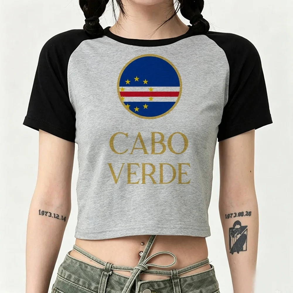 Cabo Verde cropped top girl gyaru meme vintage t-shirt meme streetwear kawaii gyaru japanese