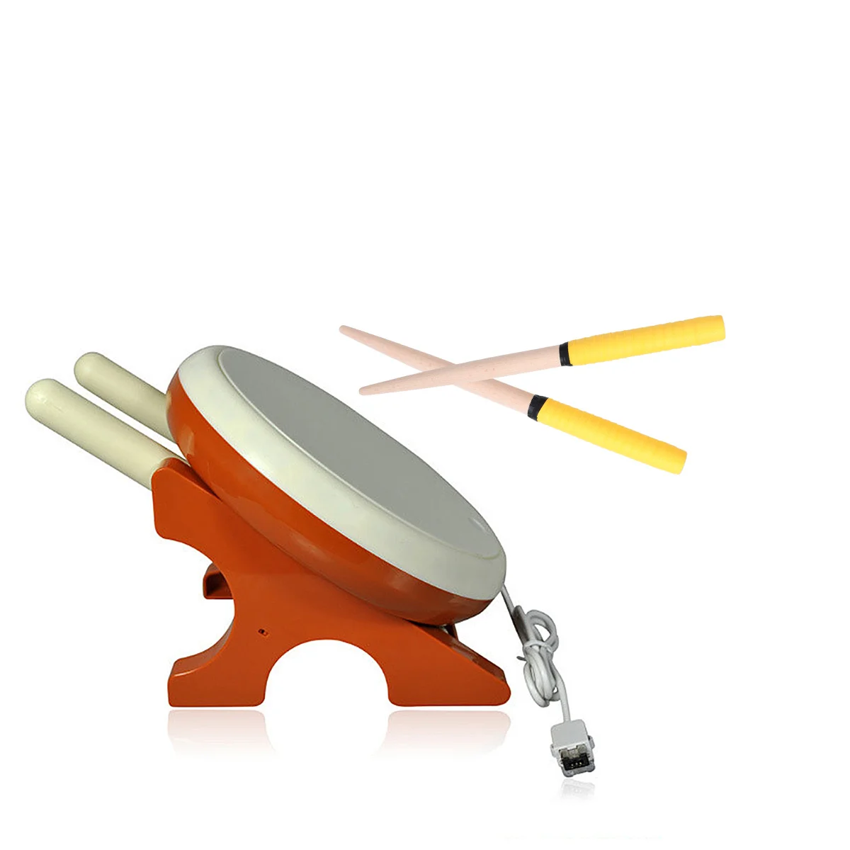 

1Pair Drum Stick Professional Taiko 35x2cm Wooden Rubber Handle Lightweight Portable Percussion Instruments Accessories