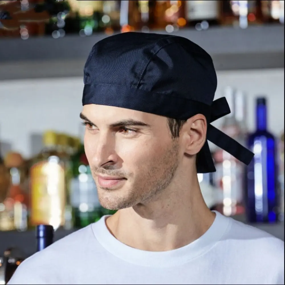 Work Hat Breathable Chef Hat Adjustable Cotton Cooking Hat Black Mesh Waiter Hats Adult