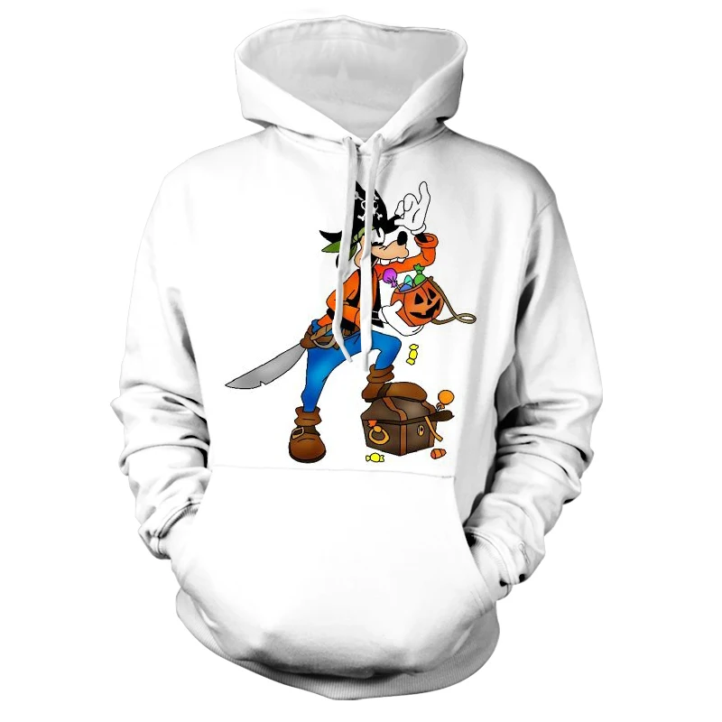 Hoodie da moda feminina Mickey Minnie, roupas de Halloween, capuz casual com cordão infantil, novo, Primavera, 3D, 2024