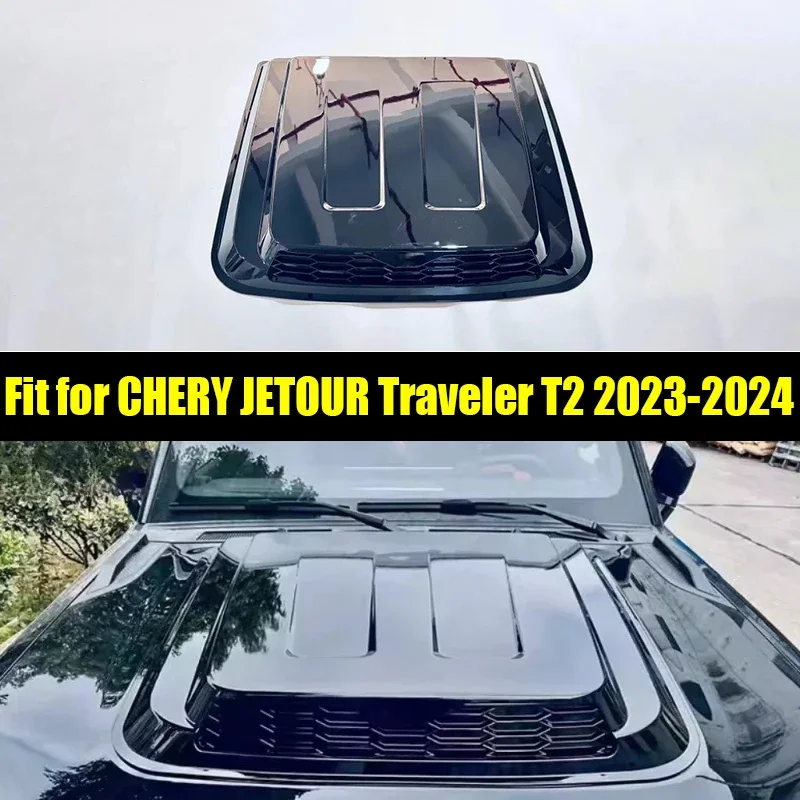 New! Car ABS Hood Fit for Jetour Traveller T2 2023 Black Warrior Hood Air Intake Decorative Stickers Car Exterior Tirm Accessori