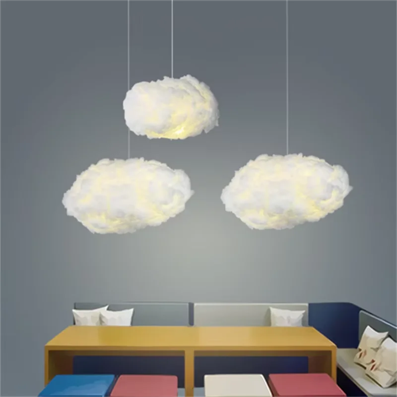 

Modern Pendant Lamp Led Hanging Lighting Fixture Living Bedroom Kids Room Indoor Decoration Cloud Suspension Chandelier Lights