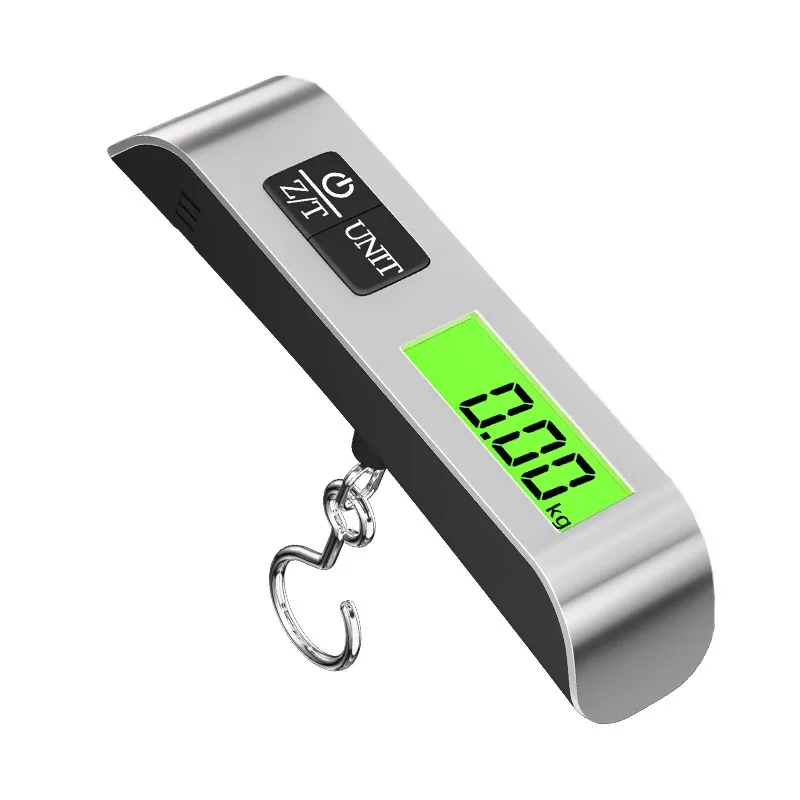 Bilancia sospesa digitale resistente da 50 kg con display LCD, interruttore lb/kg, bilancia a gancio portatile per pacchi di spedizione per la pesca dei bagagli